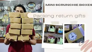 Making scrunchies for a bulk order| packing mini gift boxes| return gift