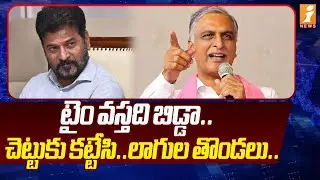 టైం వస్తది బిడ్డా.. చెట్టుకు కట్టేసి..లాగుల తొండలు.! | Harish Rao Fires On Revanth Comments | iNews