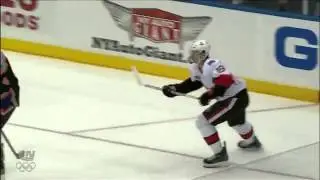 Jason Spezza rips slapshot, waterbottle explodes 2/20/12