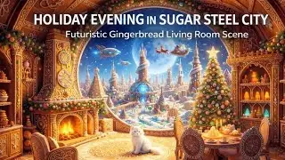 Holiday Evening in Sugar Steel City | Futuristic Gingerbread Living Room 🎄✨