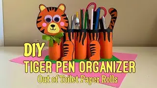 Toilet Paper Roll Pen Organizer | Trash To Treasure Craft (Easy Paper Craft for kids project)