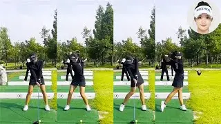 JUNG Ji Hyo チョン・ジヒョ プロゴルファー DRIVER SHOT SLOW MOTION !!!