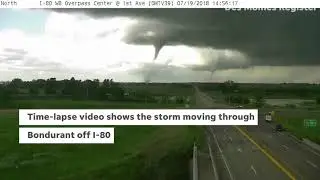 Watch: Traffic camera shows tornadoes sweeping across central Iowa