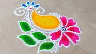 Simple and Easy Daily Rangoli | Beautiful Rangoli for Beginners | Rangoli by Sakshi 