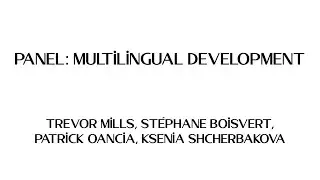 Panel: Multilingual Development