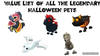 Value List of All The Legendary Halloween Pets (Adopt Me Value Lists)