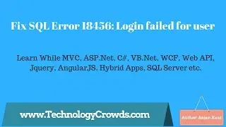 Fix SQL Error 18456: Login failed for user