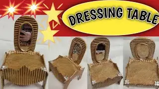 DRESSING TABLE! DIY DRESSING TABLE WITH CARDBOARD! DRESSING TABLE FOR DOLL!
