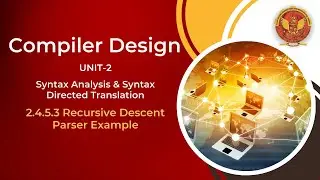 2.4.5.3 Recursive Descent Parser Example | CS603(C) |