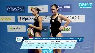 PETRA SANDOR - EMMA VEISZ | Synchronised 3m Springboard  Diving Highlights