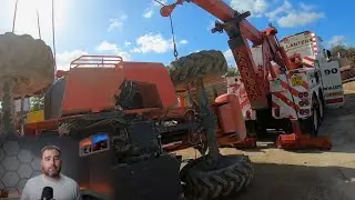 Heavy Recovery of 12ton rolled over in its side at a busy building site. A challenge for Sean