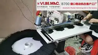 VIBEMAC B700 Automatic pocket hemming unit in the factory