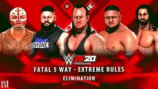 WWE 2K20 Fatal 5 Way Extreme Rules Elimination Match Gameplay