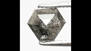 0.72 CT Geometric Rose Cut Loose Diamond: Grey Black Diamond, 4mm