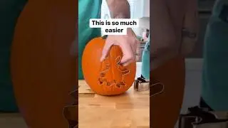 Use a cookie cutter to carve pumpkins #cookies #pumpkin #pumpkincarving #toddler #dad #dadlife