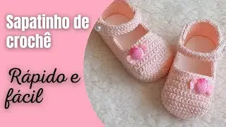 🩰 Sapatinho de crochê para bebê 🩰 Tamanho 10cm