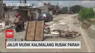 Jalur Mudik Kalimalang Rusak Parah