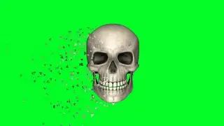 Dispersion Skull green screen animation effect HD no copyright