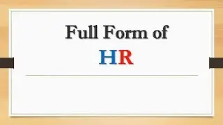 Full Form of HR || Did You Know?