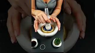 【4K】【ASMR】Gold Block Mixed With Rounded Blue Gem ASMR