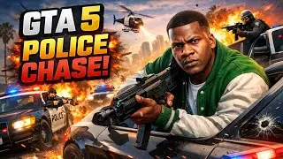 GTA 5 Police Chase 🔥 Franklin 5 Star Wanted | Crazy Cops & Helicopter Chase