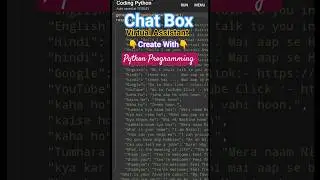 Chat Box in Python | Virtual Assistant (chat gpt) create with 