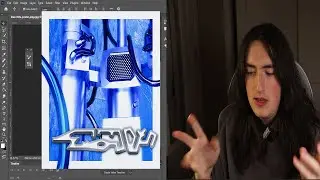Making an EPIC metalheart y2k poster LIVE full process breakdown (Photoshop, Illustrator, Blender)