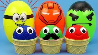 3 Colors Play Doh Ice Cream Cups Peppa Pig Surprise Toys Yowie Kinder Surprise Eggs