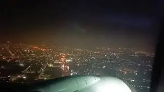Landing View at Dubai Airport at Night