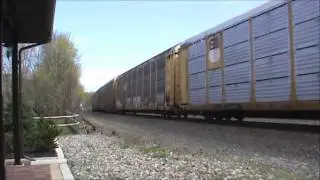 Norfolk Southern Autoracks and Amtrak. Duncannon, Pa. 3-30-12 4-5