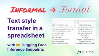 Text style transfer in a spreadsheet using Hugging Face Inference Endpoints