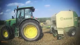 JOHN DEERE 6110 RC + ROTOPRESSA KRONE  ROUND PACK multicut 1550