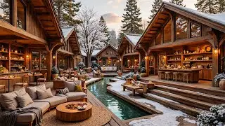 Smoothing Instrumental Jazz Music ⛄ Outdoor Winter Cafe Space Perfect for Studying & Relaxing