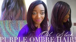 OIL SLICK HAIR | How to get purple colourful hair WITHOUT hair dye - Layla Bobbi Boss Wig Review
