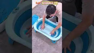 Collapsible Baby Bath Tub: Fold & Store Easily After Bath Time #BabyBath #Bathtub