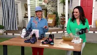 Sloggers Waterproof Printed Navy Garden Shoes on QVC