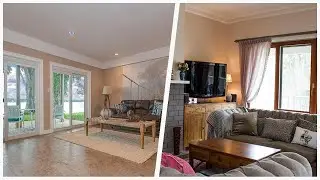75 Travertine Floor Living Space With A Brick Fireplace Design Ideas You'll Love 🔴