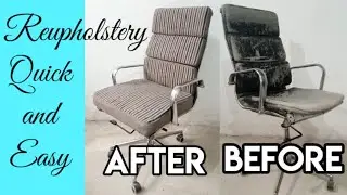 DIY-how to reupholster an old chair | office chair makeover | office chair repair