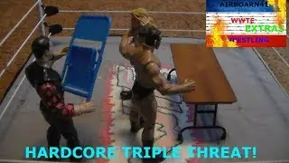 WWTE WRESTLING EXTRAS Mick Folly Vs The Rock Vs Chris Jericho HARDCORE MATCH!