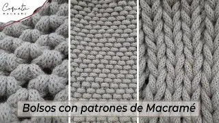 Crea 3 Bolsos con diferentes patrones de macramé/Coqueta Macramé