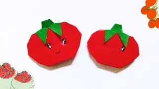 HOW TO MAKE ORIGAMI TOMATO 🍅 | EASY PAPER CRAFT TUTORIAL