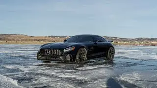 AMG GTR Drifting on Frozen Track. Pure Engine and Exhaust noise!