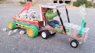 diy mini tractor trolley making a construction material | construction company | science project