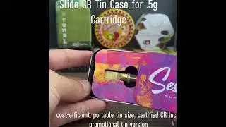Small 3.15 inches child resistant slide tin case with customizable printing and embossing