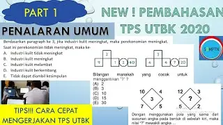 Pembahasan Soal TPS UTBK Terbaru 2020 - Penalaran Umum Tes Potensi Skolastik UTBK Part 1