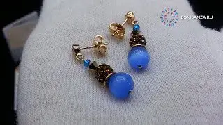 Серьги Coeur de Lion Swarovski&reg; & Pearls by Swarovski&reg; Blue-brown, 4864/21-0711. Элитная бижутерия