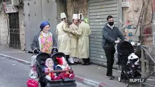 Orthodox Jews Celebrate Purim on streets of Jerusalem
