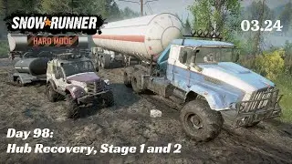 SnowRunner Hard Mode - R03 E24 - Hub Recovery, Stage 1 and 2