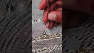 Stitching With Sequins Work Embroidery #sequinswork #sequins  #needlework  #tambour