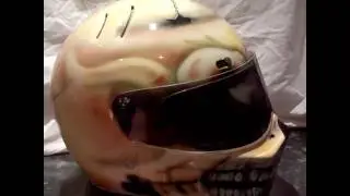 Airbrushed crazy skull helmet by custom art airbrushing